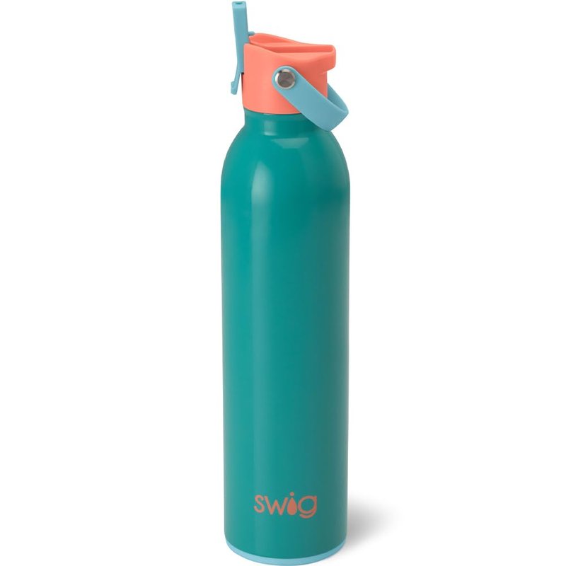 Swig Life 26oz Insulated Water Bottle, Travel Water Bottle with Straw and Lid, Cup Holder Friendly, Stainless Steel with Lid (Peak Season)