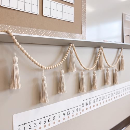 Boho Tassel Garland with Wood Beads - 9.8ft Macrame Wall Hanging Decor