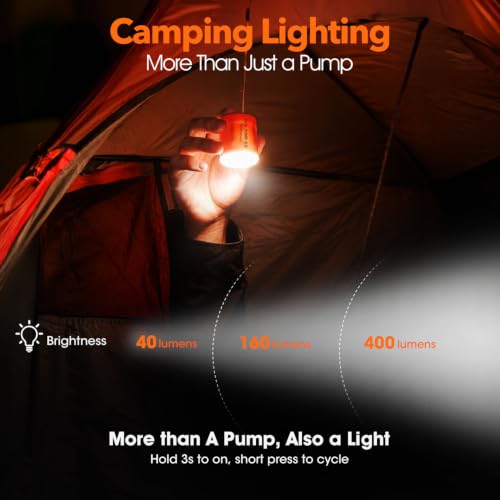 Portable Mini Air Pump with Lantern for Inflatables - Rechargeable