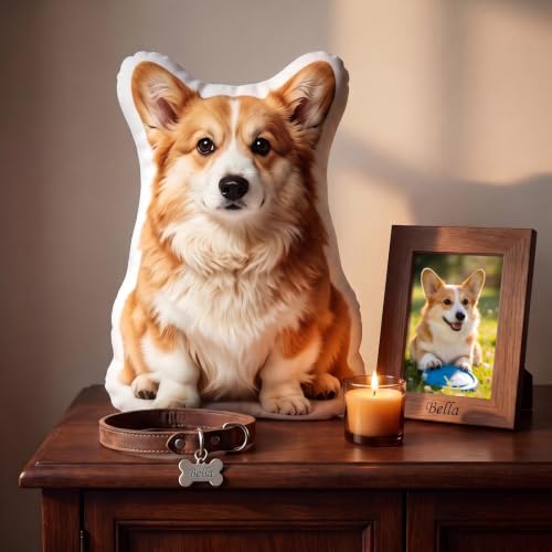 Custom Pet Photo Pillow - Personalized 12-Inch Face-Shaped Plush Cushion
