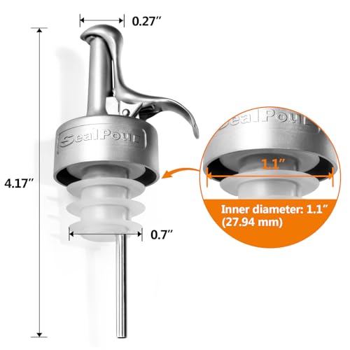 SealPour Liquor Bottle Pour Spouts - Leak-Proof Stainless Steel Alcohol Dispensers