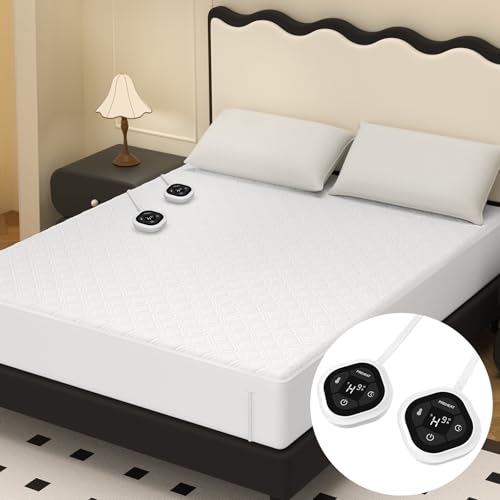 Queen Heated Mattress Pad with Dual Control & 10 Heat Levels