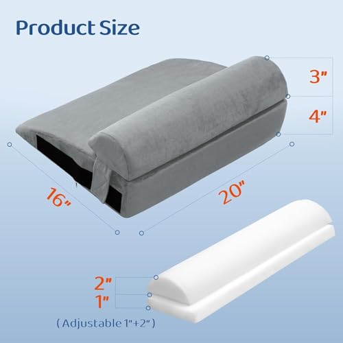 Adjustable Recliner Foot Rest Cushion with Removable Cylinder - Grey