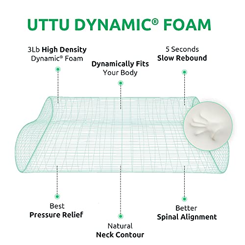 UTTU Cervical Memory Foam Pillow for Neck Pain Relief - Adjustable Queen