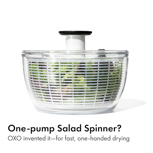 Large Salad Spinner with One-Touch Press Pump, 6.22 Qt Fruit & Vegetable Washer