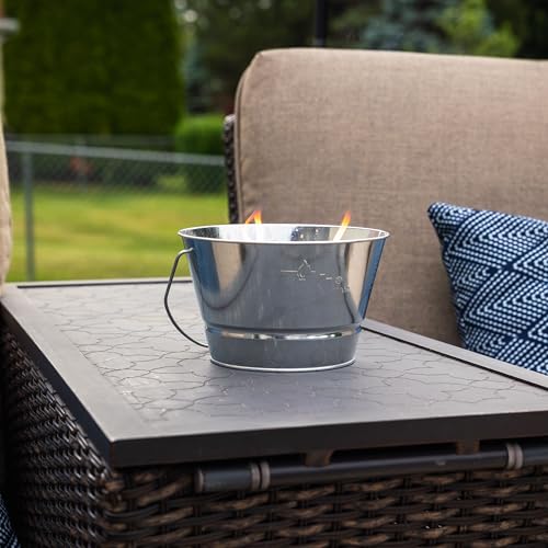 Triple-Wick Outdoor Citronella Candle Bucket - 28 oz Galvanized Metal