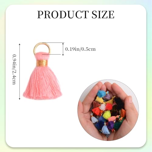 90 PCS Mini Tassels for Jewelry Making, 2.4cm Tiny Decorative Craft Charms