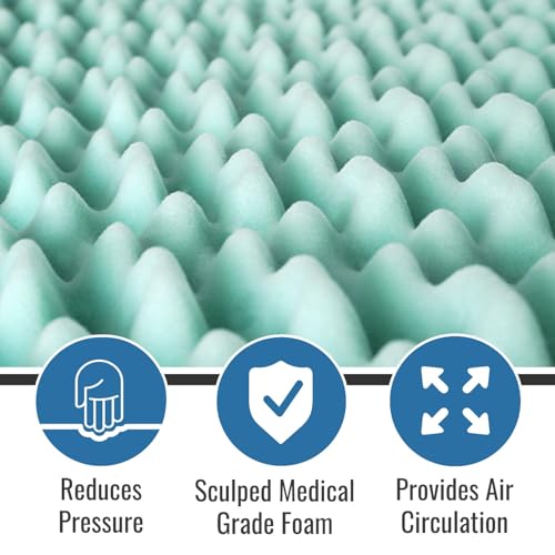Twin Size 4-Inch Egg Crate Foam Mattress Topper for Pressure Relief