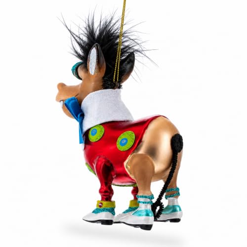 BestPysanky Debonair Donkey Glass Ornament – Handcrafted Christmas Decoration