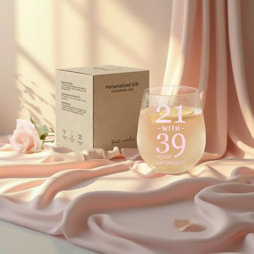 60th Birthday Wine Glass - Funny 15oz Gift for Women Born in 1966