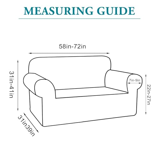 High Stretch Loveseat Slipcover - Washable Pet Protector for 2 Cushions