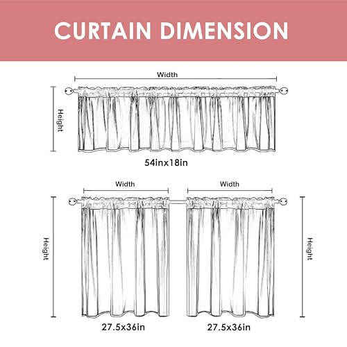 Sunflower Kitchen Curtains Set with Valances - 27.5x36 in