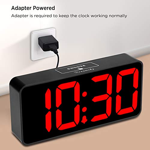 Large Digital Alarm Clock with 9-Inch Jumbo LED Display & USB Charger