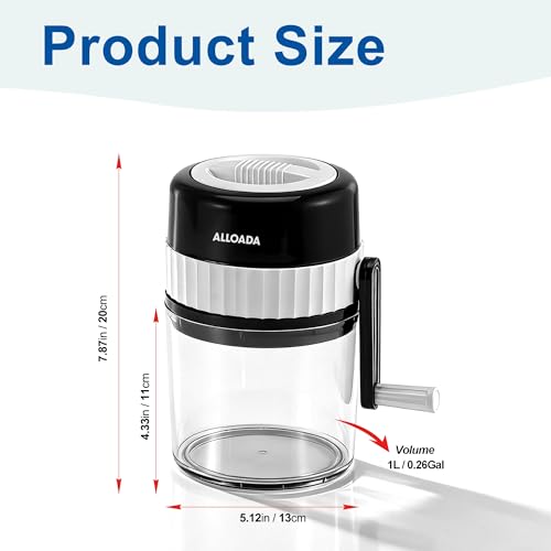 Manual Snow Cone Machine - Fluffy Shaved Ice Maker with Stainless Steel Blades