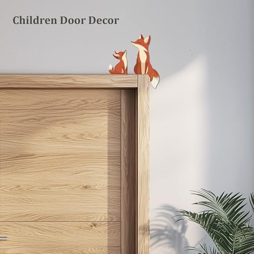 Wooden Fox Door Topper Set, Woodland Nursery Wall Decor, 8-Inch
