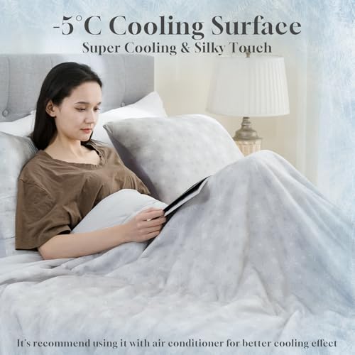 Cooling Comforter - Japanese Q-Max 0.45 Dual-Sided Blanket, Queen 90" x 90"