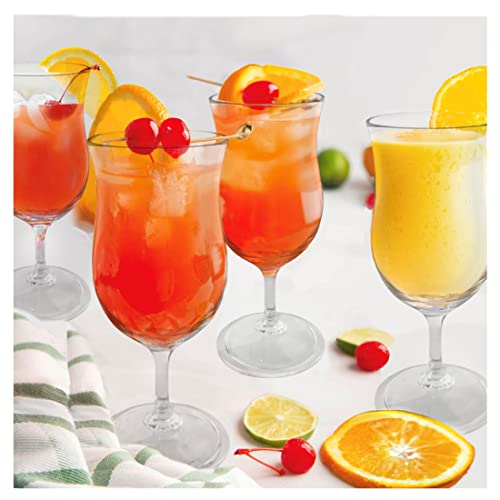 Lily's Home Clear Unbreakable Plastic Hurricane Glasses - Set of 4, 14 oz
