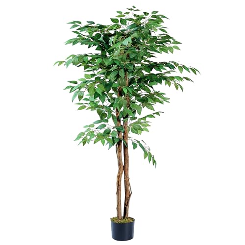 5FT Faux Ficus Tree with Sturdy Pot - Indoor Outdoor Decor