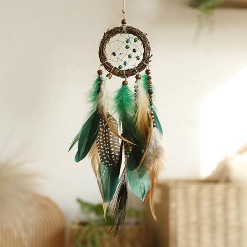 Mini Dream Catcher Car Rear View Mirror Ornament - Boho Feather Decor