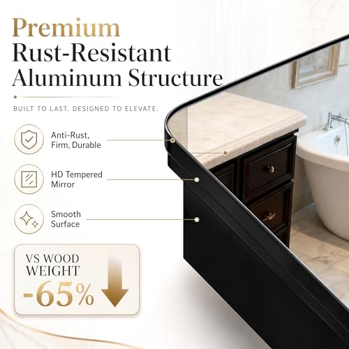 16x24 Black Medicine Cabinet with Mirror, Recessed or Surface Mount