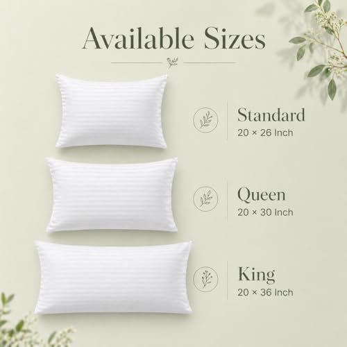 100% Cotton Pillow Protectors with Zipper, Standard Size, 4-Piece Set