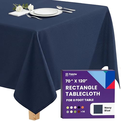Navy Blue Rectangle Tablecloth 70 x 120 Inch - Washable Polyester Fabric