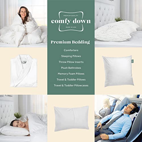 ComfyDown 22x22 Feather & Down Throw Pillow Insert, 100% Cotton Cover