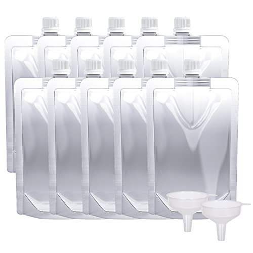 Reusable Leak-Proof Liquid Pouches, 8oz BPA-Free Travel Juice Bags (10 Pack)
