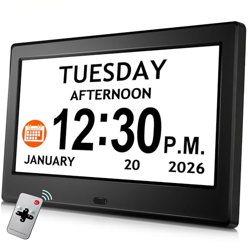 7-Inch Digital Calendar Clock for Seniors, Dementia & Memory Loss Support