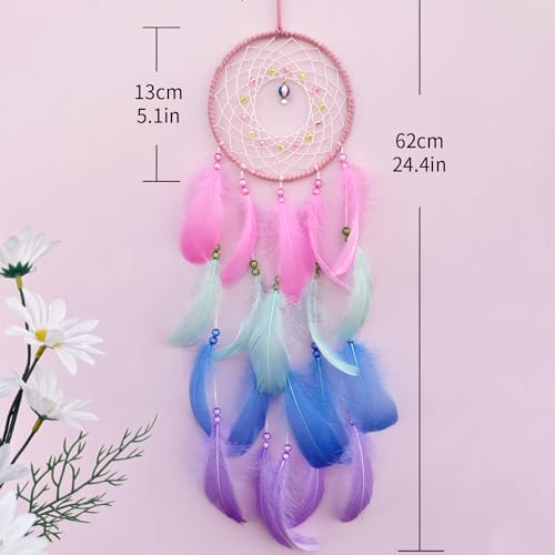 Handmade Colorful Feather Dream Catcher Wall Hanging Home Decor