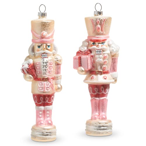 RAZ Imports 8in Glittered Jingle & Cocoa Nutcracker Ornament ( Assorted 2 )