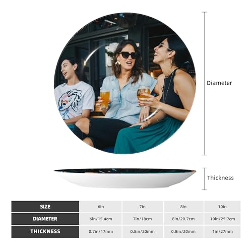 Custom Photo Ceramic Decorative Plate, Personalized 6-Inch Porcelain Display