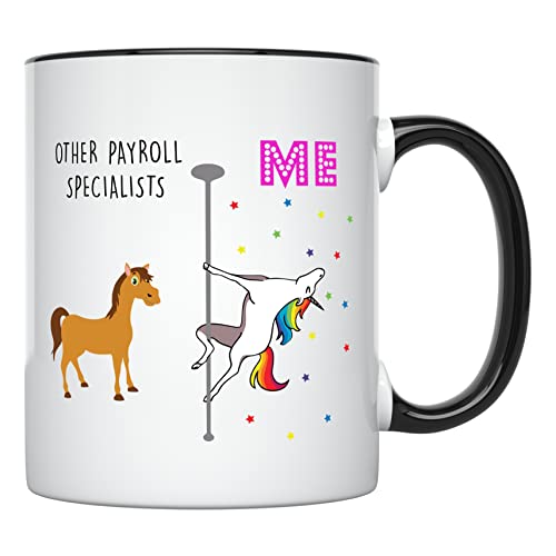 YouNique Designs Unicorn Payroll Specialist Coffee Mug with Black Handle