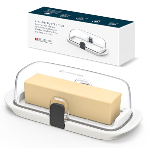 Airtight Butter Dish with Lid - One-Handed Latching Butter Container