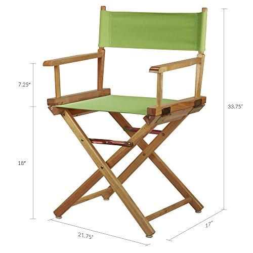 Classic 18-Inch Foldable Director Chair with Natural Wood and Lime Canvas