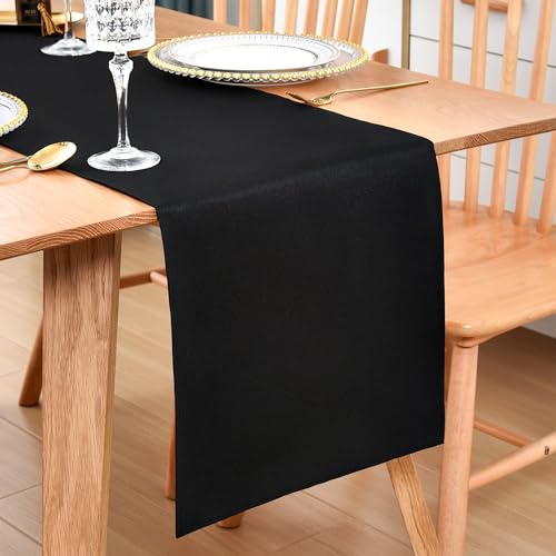 Farmhouse Black Table Runner 12x48 Inch for Dining Coffee Table Decor