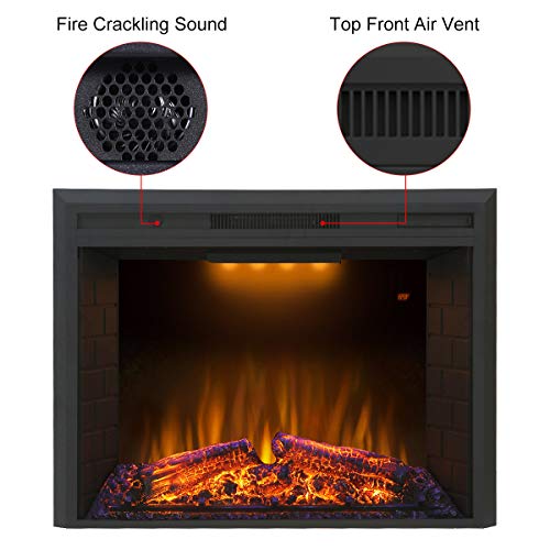 36-Inch Electric Fireplace Insert with Sound and Remote Control