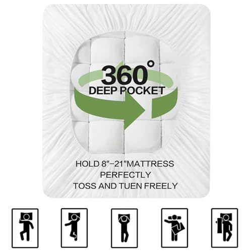 King Size Bamboo Viscose Mattress Topper for Back Pain Relief
