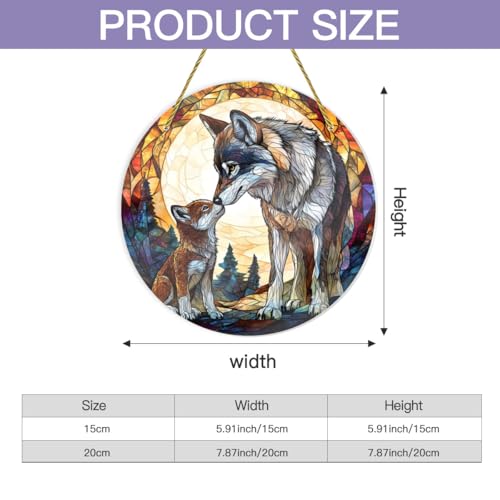 Wolf Cub Shatterproof Acrylic Wall Art - 8x8 Inch Stained Glass Decor