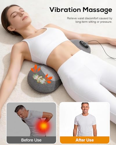 3-in-1 Back Massager with Heat & Vibration | Ergonomic Lumbar Support Pillow
