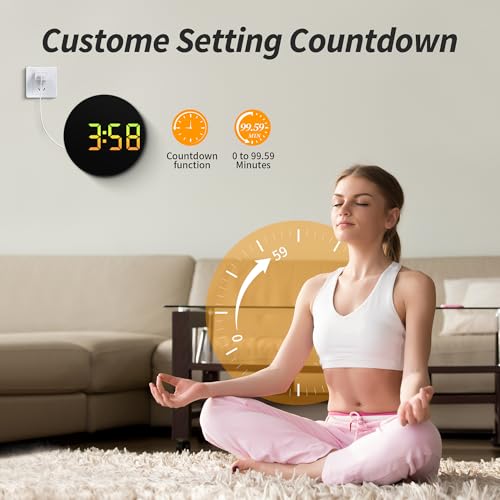8-Inch LED Digital Wall Clock with Remote, RGB Color Display and Timer