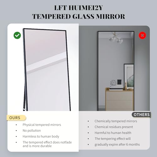 71" x 32" Full Length Floor Mirror, Oversized Aluminum Alloy Frame Mirror