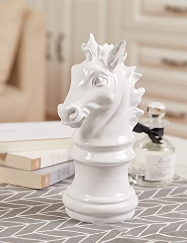NENBOLEC White Chess Knight Statue 10 Inch Modern Home Decor