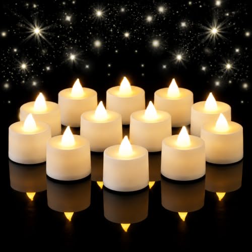 Amagic 24 Pack LED Votive Candles Battery Operated White - 1.5 x 1.7 in, 24 Pack