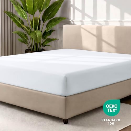 Bare Home Ultra-Soft Microfiber King Fitted Sheet - Deep Pocket, White