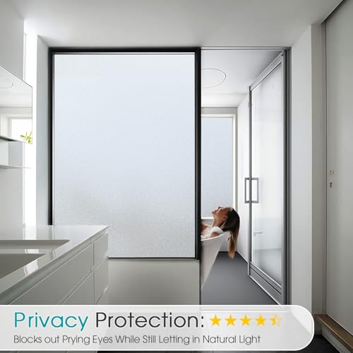 Frosted Glass Window Privacy Film - Static Cling Anti-UV (17.5" x 78.7")