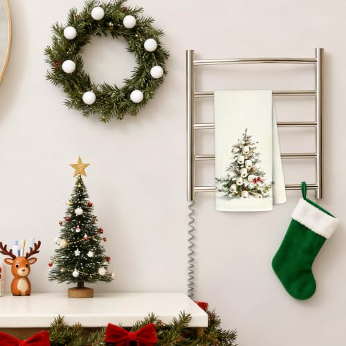 AJIPUX Christmas-5 Funny Christmas Tree Bathroom Hand Towels 16x24 Inches