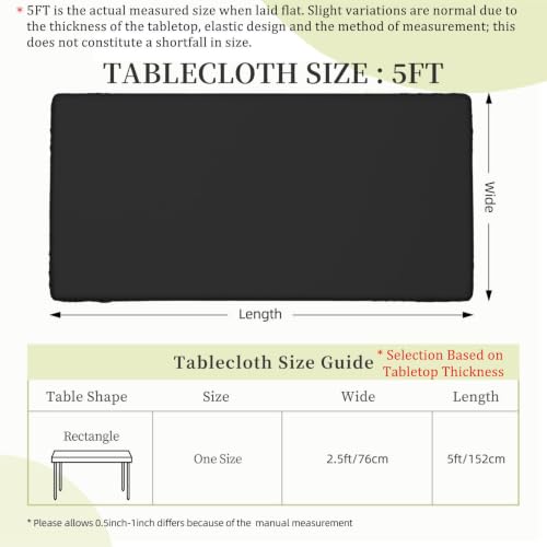 White Winter Christmas Tree Rectangle Fitted Tablecloth 30 x 60 Inches Waterproof Elastic Cover for Outdoor & Holiday Dining