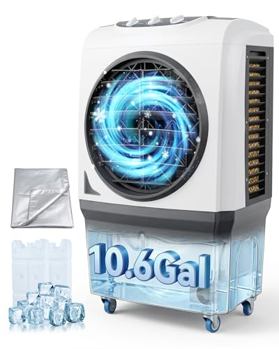 Portable 2200 CFM Evaporative Air Cooler 10.6 Gallon Swamp Cooler
