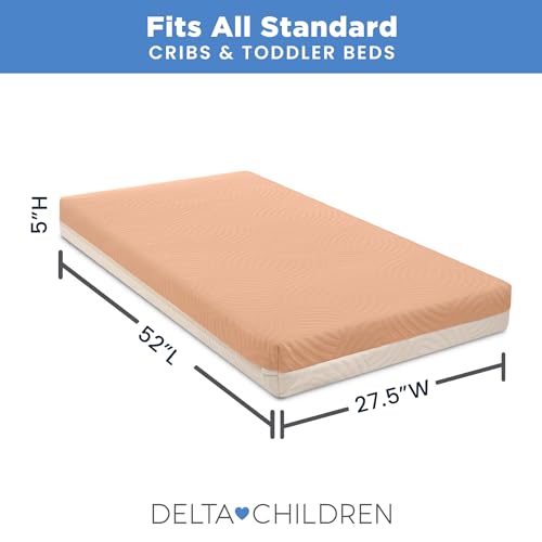 Breathable Baby Crib and Toddler Mattress with Washable Waterproof Cover